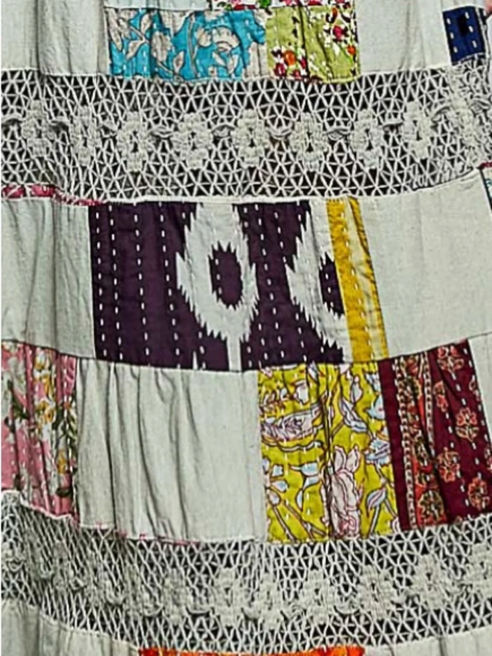 POL V neck maxi patchwork dress - Picture 6 of 6